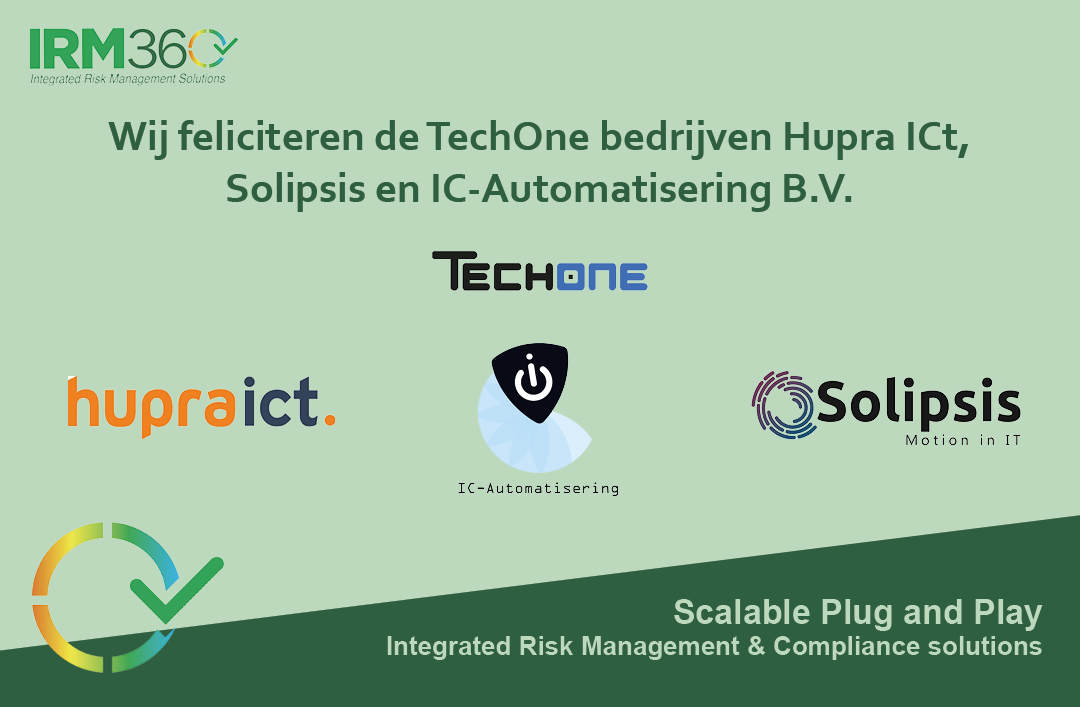 We congratulate TechOne companies Hupra ICT, Solipsis and IC-Automatisering B.V. on obtaining their ISO certifications!